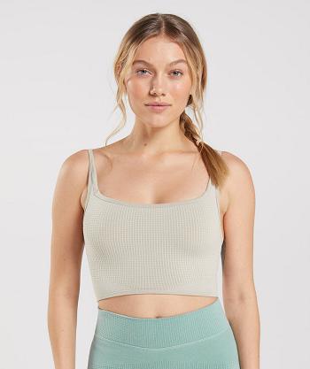 Staniki Sportowe Damskie Gymshark Pause Seamless Bralette Szare | PL 2869MQZ